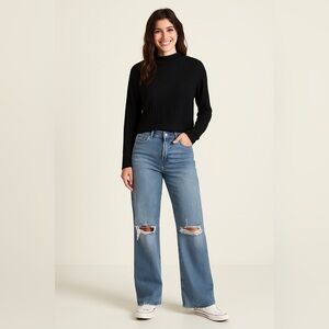 Vintage JH Collectibles Black 100% Silk Rib Knit Long Sleeve Sweater Sz L EUC